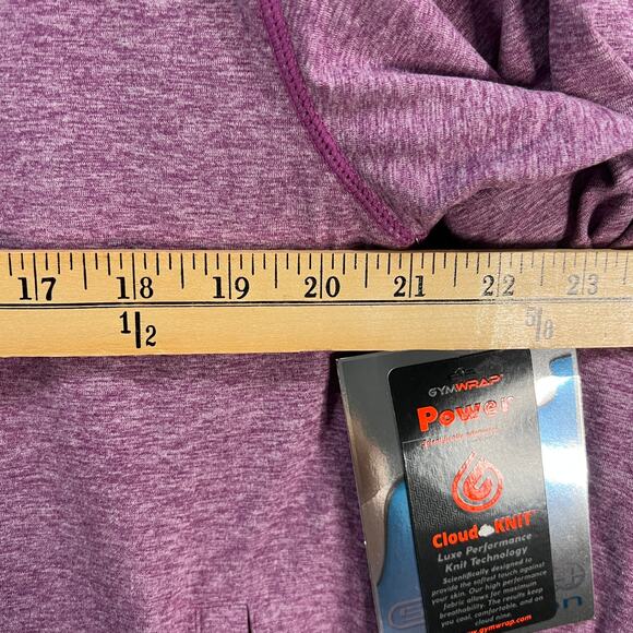 Gymwrap Heathered Knit Zip-Up Jacket with Side Pockets Dahlia Heather Large - Picture 7 of 11